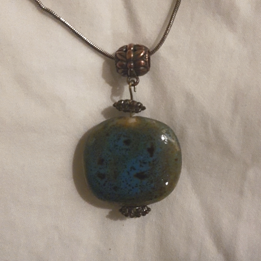 Artisan Stone Necklace, Adjustable Chain